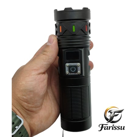 Şarjlı Taktik El Feneri 1.5 Km Menzilli 50W 5000 Lümen Zoomlu Yeni Nesil Dijital Göstergeli El Feneri
