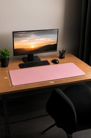 Gaming Oyuncu Klavye Fare Altlığı Kaymaz Taban Büyük Mouse Pad PU BK 1000*450MM Pembe