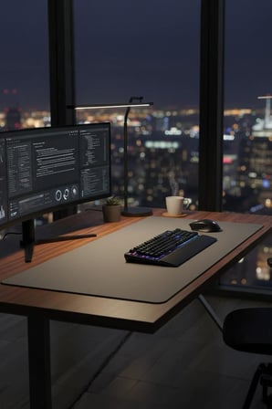 Gaming Oyuncu Klavye Fare Altlığı Kaymaz Taban Büyük Mouse Pad PU GR 1200*600MM Gri