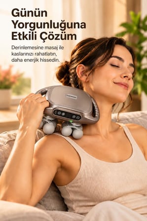 Lenovo 12 Masaj Başlıklı Şarjlı Masaj Cihazı Akıllı Masaj Yastığı Sırt ve Bel Masaj Cihazı N1-12 Gri