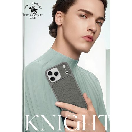 Santa Barbara Polo Racquet Club  iPhone 17 Kılıf Pu Deri Timsah Tasarım Business Knight Kapak
