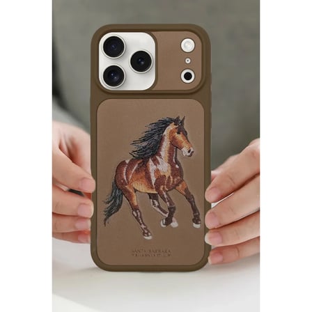 Santa Barbara Polo Racquet Club  iPhone 17 Pro Max Kılıf 3Boyutlu PU Deri Boris İçi Süet Kapak