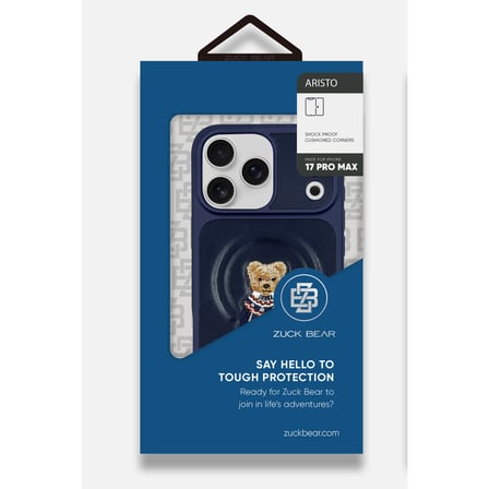 ZuckBear iPhone 17 Pro Max Kılıf 3D Figürlü Pu Deri Yüzey Manyetik Şarj Destekli Kapak Aristo