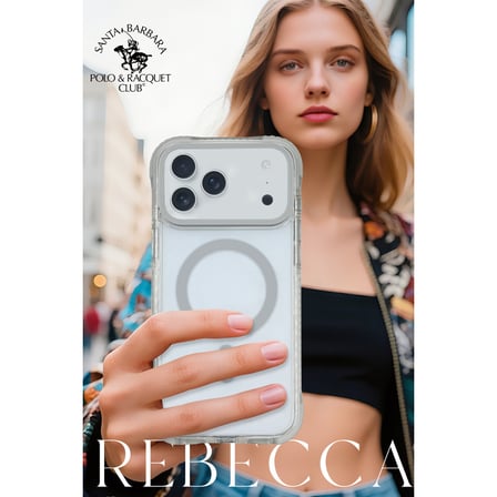 Santa Barbara Polo Racquet Club  iPhone 17 Pro  için Kılıf Magsafe Şarj Destekleyen Kenar Korumalı Şeffaf Rebecca Kapak