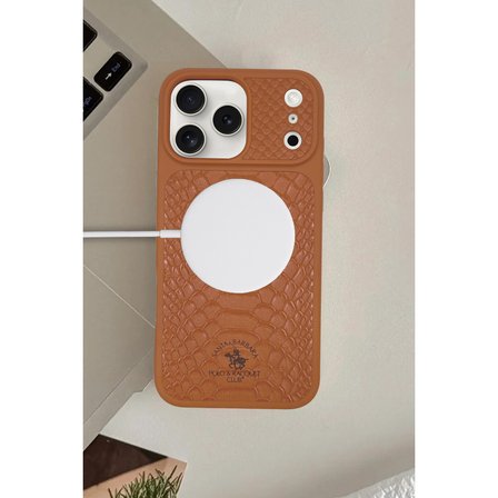 Santa Barbara Polo Racquet Club  iPhone 17 Pro Kılıf Pu Deri Timsah Tasarım Business Knight Kapak
