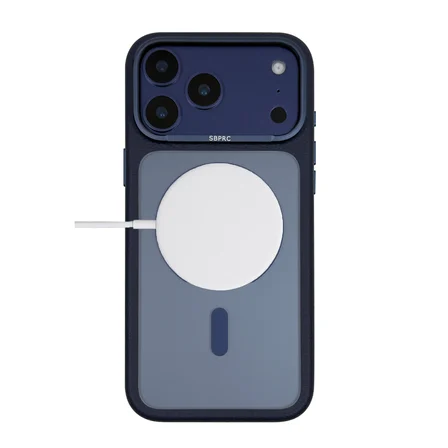 SBPRC iPhone 17 Pro için Arkası Mat Kenarları Pu Deri M-Safe Destekleyen Grant Kapak