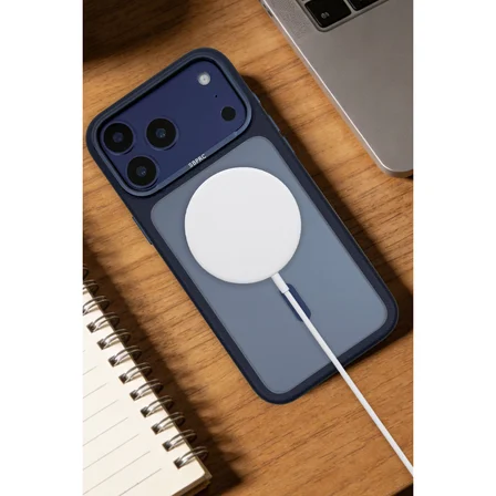 SBPRC iPhone 17 Pro için Arkası Mat Kenarları Pu Deri M-Safe Destekleyen Grant Kapak