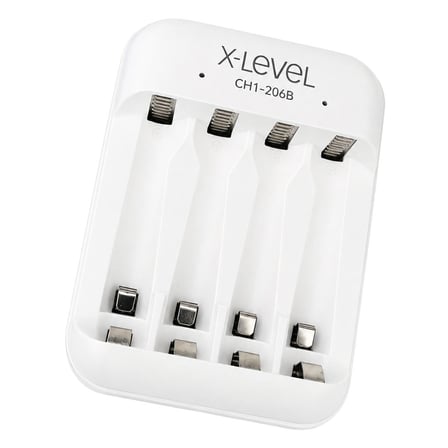 X-LEVEL CH1-206B 4 Yuvalı USB-C Girişli Akıllı AA/AAA Ni-MH Hızlı Pil Şarj Cihazı