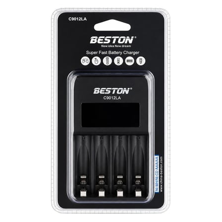 Beston C9012LA AA/AAA 4'Lü Ekranlı Hızlı Pil Şarj Cihazı