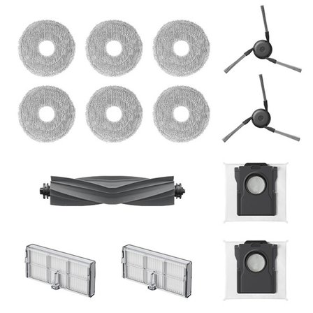 Dreame Robot Süpürge Aksesuar Seti 1 x Ana Fırça + 2 x Yan Fırça + 2 x Toz Torbası + 2 x Toz Kutusu Filtresi + 3 x Paspas Pedleri (6 adet) içerir L50 Ultra CE / D30 Ultra için