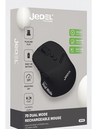 Jedel WD155 Dual Mode Şarjlı Kablosuz Mouse – Bluetooth + Usb, 2000 Dpı, Ergonomik