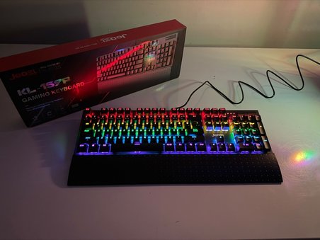 JEDEL KL-159P SİYAH USB BİLEK DESTEKLİ BLUE SWİTCH FULL RAİNBOW Q GAMİNG OYUNCU MEKANİK KLAVYE