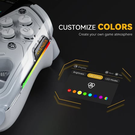Manba One Kablosuz Gamepad Beyaz – 2” Ekran, Manyetik Stand, PC/Switch/Android/iOS Desteği