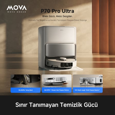 MOVA P70 Pro Ultra 30000Pa Akıllı Robot Süpürge