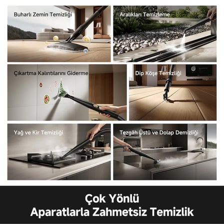 MOVA S10 Çok Amaçlı Buharlı Temizleyici, 9 Farklı Başlık, 180 °C Yüksek Sıcaklıkta Buhar, 16.000 Pa Emiş Gücü, Kimyasal Kullanmadan Temizlik