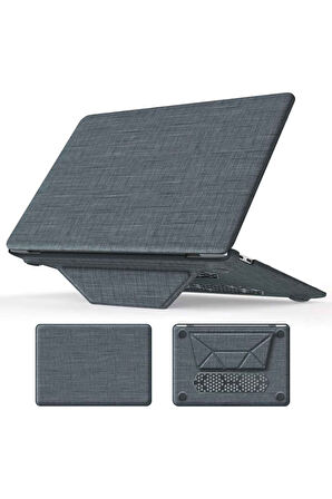 Macbook Air 13 Apple Uyumlu Standlı İnce Lüks Koruyucu Kumaş Kılıf