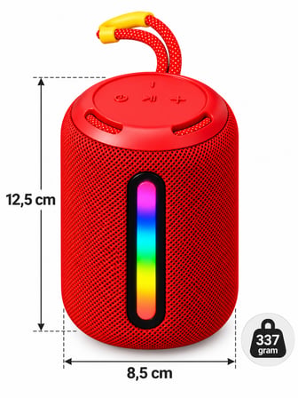 OKOP KP-599 Bluetooth 5.3 Kablosuz Taşınabilir Hoparlör 6.5W RGB Işıklı 800 mAh Şarjlı Mini Ses Bombası
