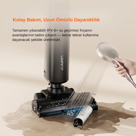 25.000Pa 100℃ Islak Kuru Şarjlı Süpürge | Vakum + Mop | Akıllı, Kendini Temizleme Özellikli D800