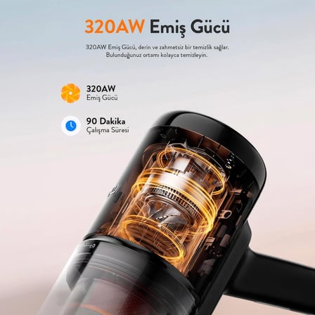 UWANT V800 40.000Pa Kasırga Emiş Gücü Kendisini Temizleyebilen Şarjlı, Standlı Dikey Süpürge