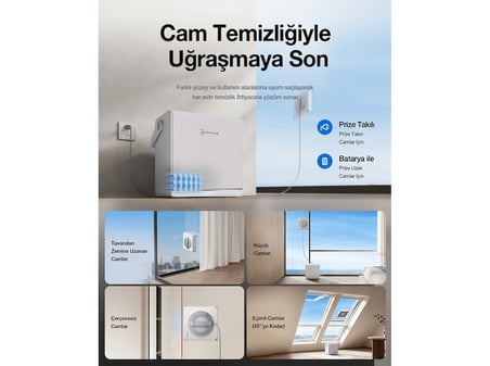 ECOVACS Winbot W2S Pro Omni Cam Silme Robotu Gri