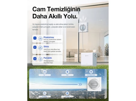 ECOVACS Winbot W2S Pro Omni Cam Silme Robotu Gri