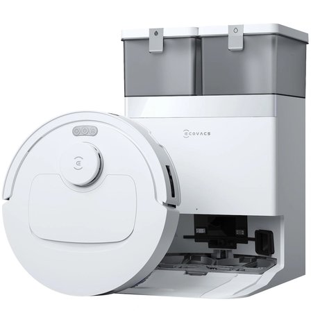 Ecovacs Deebot T30C Prime Omni Robot Süpürge, 25000 Pa Emiş Gücü, Otomatik Boşaltma, Sıcak Hava ile Kurutma 240 Dakika Çalışma Süresi, Hayvan Tüyleri ve Halılar Için Ideal