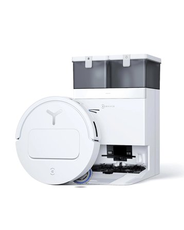Ecovacs Deebot T50S Omni Robot Süpürge, 25.000 Pa, Çıkarılabilir Yan Fırça ve Paspas, Zerotangle 2.0, 75°c Sıcak Su Ile Paspas Yıkama, Hepsi Bir Arada Istasyon, 81 Mm, Beyaz