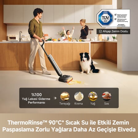 Dreame T16 Pro Heat Islak Kuru Dikey Süpürge, 30.000 Pa Emiş Gücü, Sıcak Su ile Temizlik