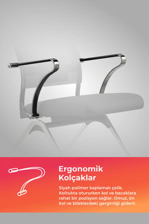 ErgoLife Sit Air 24/7 M4-281K - Fileli, Krom, Tekerlekli, Toplantı, Ofis, Bekleme Sandalyesi - 697.5D.1.662