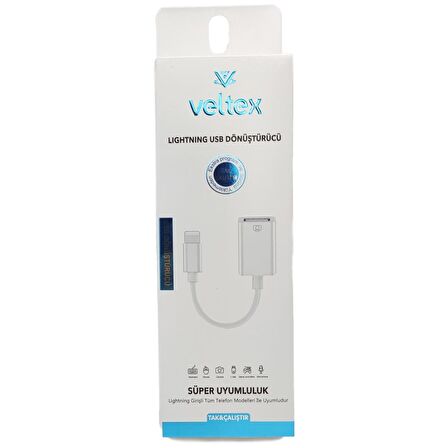 Usb den Lightning iPhone - iPad Flash Bellek Okuyucu Veltex VTX-508