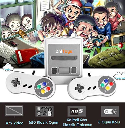 Zhltoys 620 Oyunlu Mini Retro Atari Oyun Konsolu Klasik Oyunlu Tv Atarisi 2 Kollu Oyun Konsolu