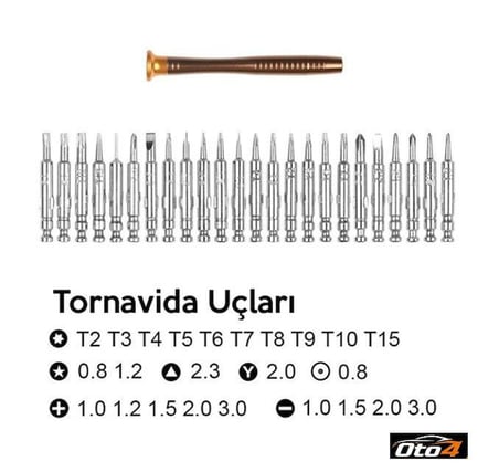 Oto4 25Parça Telefon Elektronik Tamir Saatçi Küçük Mini Tornavida Seti