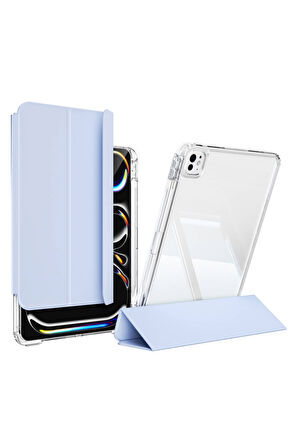 iPad Pro 11 2024 Uyumlu Airbagli Manyetik Ayrılabilen Fuchsia Sliding Tablet Kılıfı