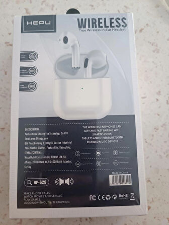 HEPU HP-629 Bluetooth Kablosuz Kulaklık – Şarj Kutulu, Dokunmatik Kontrol, iOS & Android Uyumlu