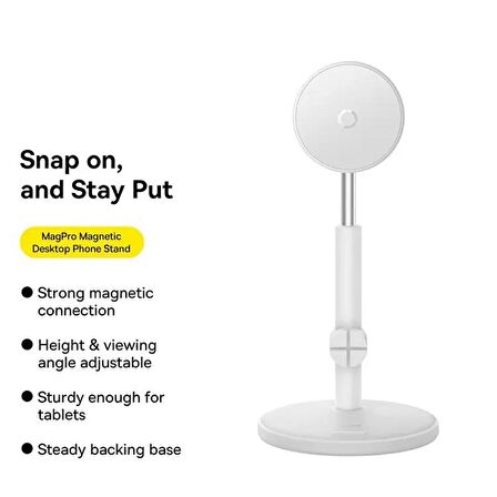 Baseus Yükseklik Ayarlık Magsafe İle Uyumlu Ultra Sağlam Telefon Tutucu Stand, Oynar Başlıklı Telefon Tablet Standı