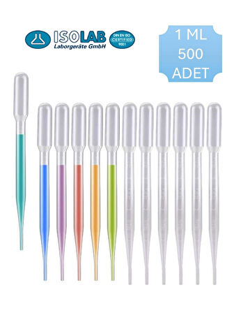 Plastik Damlalık Pastör Pipeti 1 ML 500 lü kutu