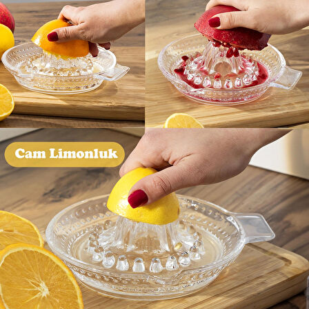 Porsima KTS0063-1 Cam Portakal Limon Sıkacağı Limonluk Portakal Sıkacağı  - 100 ML