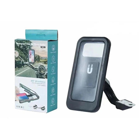 M3B Su Geçirmez Motosiklet Telefon Tutucu Dikiz Aynası Tutucu Stand Braketi Kaymaz 360 Derece