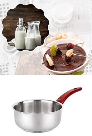 Paslanmaz 14cm Çelik cezve Kaçerola Sütlük Sosluk Yumurta Haşlama Tavası Bakalit kulp