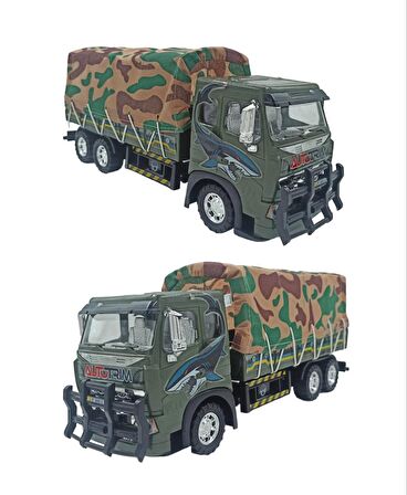 Askeri Kamyon Asker Taşıyıcı Büyük Boy Kamyon Arkası Açılabilen Unimog Askeri Kamyon 40x17cm.