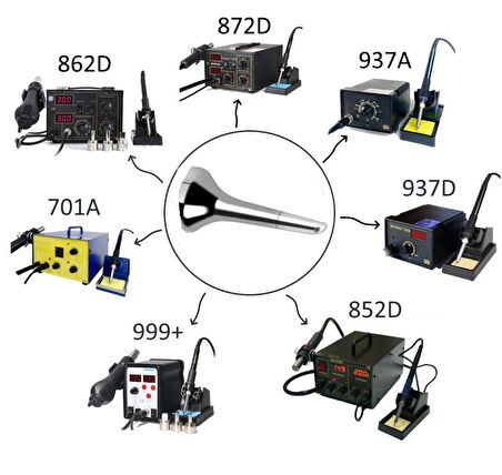 WellHise 900M-T-3C Isı Ayarlı Havyalar İçin Yedek Havya Ucu