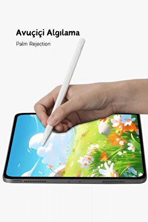 iPad AIR 2025 M3 A3267 A3269 Uyumlu Avuç İçi Algılamayan Eğimle Çizim Kalınlığı Değişen Stylus Kalem