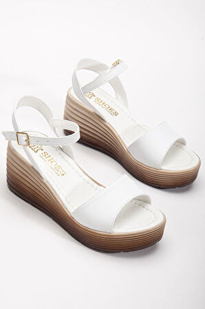 Daniel Kadın Beyaz Cilt Günlük Ortopedik Taban Sandalet