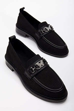 Cher Kadın Siyah Günlük Ortopedik Kelebek Detaylı Babet