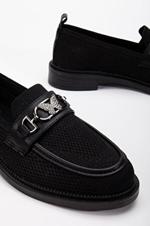 Cher Kadın Siyah Günlük Ortopedik Kelebek Detaylı Babet