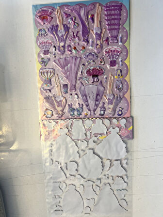 Sticker Prenses Elbise Giydirme Etkinlik Oyunu 2 Kartela Birden Model14