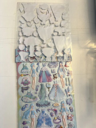 Sticker Prenses Elbise Giydirme Etkinlik Oyunu 2 Kartela Birden Model15