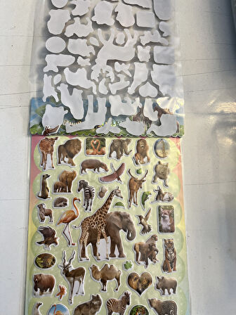 Kabartma Hayvanlar Sticker Etkinlik Oyunu 2 Kartela Birden Model19