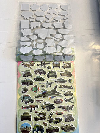 Askeri Araçlar Kabartma Sticker Etkinlik Oyunu 2 Kartela Birden Model21