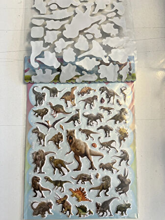 Dinazorlar Kabartma Sticker Etkinlik Oyunu 2 Kartela Birden Model22